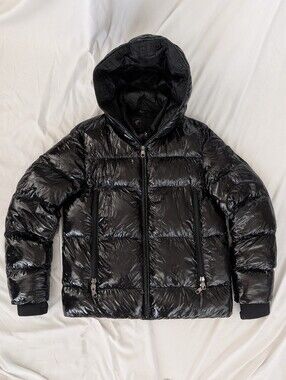 7TH HVN London Ginerva Shiny Black Insulated Winter Puffer Jacket Men's Size XL